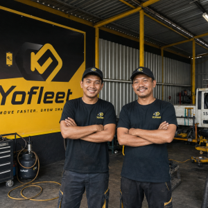 Montir Yofleet di bengkel